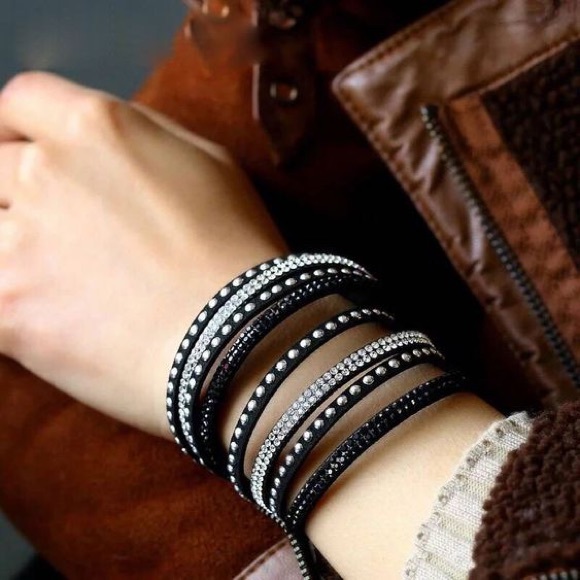 Colorful Rhinestone Wrap Bracelets Various Colors - Picture 6 of 6